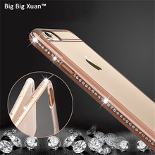 i6 6s Planting Diamond Phone Case For Apple iPhone 6 6s Plus 6Plus Bling Crystal Clear Soft TPU Plate Shell Cellphone Bags Cover