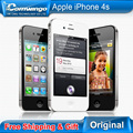 Original Unlocked Apple iPhone 4S phone 16GB / 32GB ROM White Black iOS GPS WiFi GPRS Free Gift Free shipping 1 year warranty