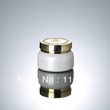 50G white glass bottle with gold lid, glass lotion bottle, press pump bottle