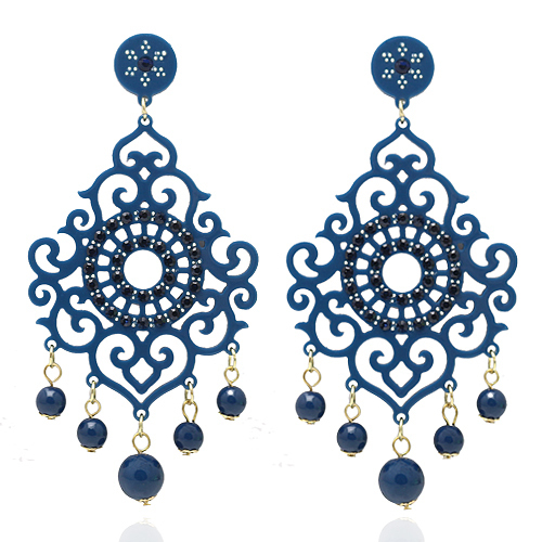 Vintage Blue chandelier Bohemian blue Earrings  The Dangle Acrylic earrings vintage   Chandelier 2015