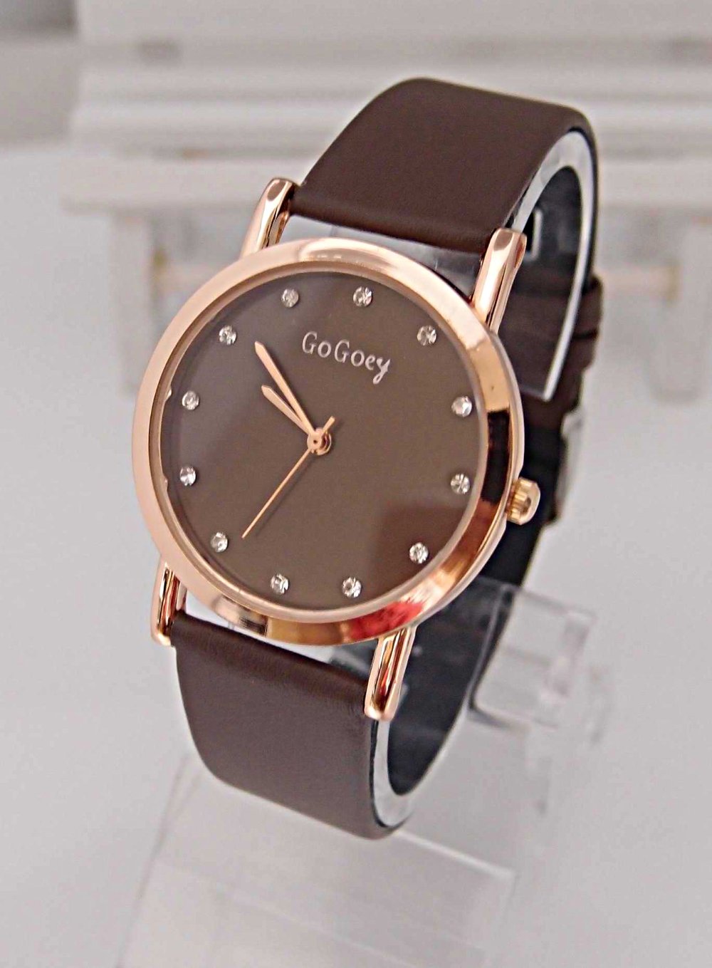 crystal leather strap watches Women men ladies wrist quartz watch 