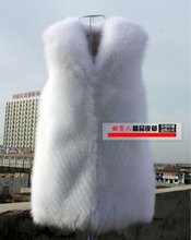 Free Shipping!Long Style 100% White Fox Fur Vest. Popular Fur Vest With Fashion Design. Hot Selling With Wholesale Price.