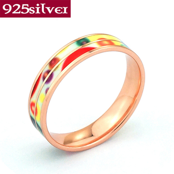 100% real 925 silver Wedding rings for women jewelry Enamel pattern ...