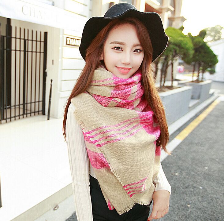 1 X Newest Lady Women Blanket Oversized font b Tartan b font Scarf Wrap Shawl Plaid