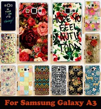 Beautiful flowers mobile phone case hard Back cover Skin Shell for samsung Galaxy A3 A300 A3000 A3009 drop shipping