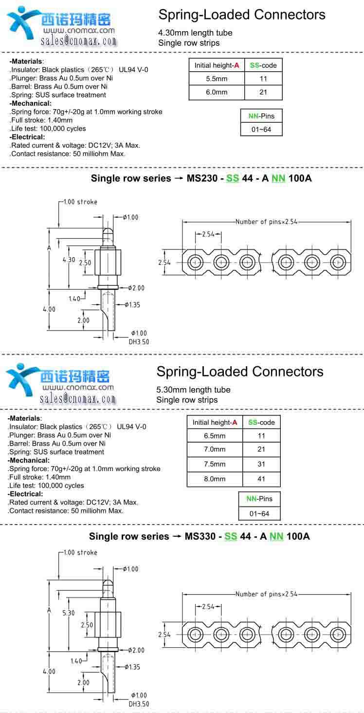 spring pin spring loaded pin test probe pogo pin pcb components