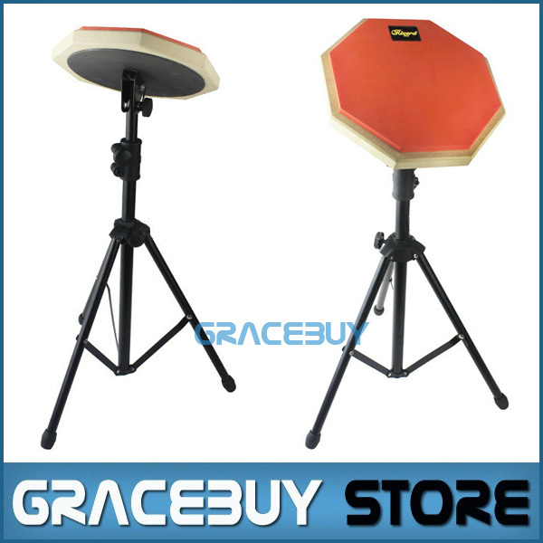 8'' Beginner Silent Practice Drum Pads With Stand Drumming Practise