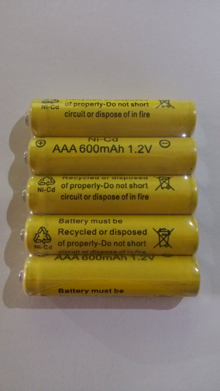 Hot 2Pcs AAA 3A 600mAh 1 2 V NI MH rechargeable battery Yellow