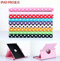 Luxury Smart Cover Colorful Dot Design 360 Degree Rotating PU Leather Cover Case For Apple iPad