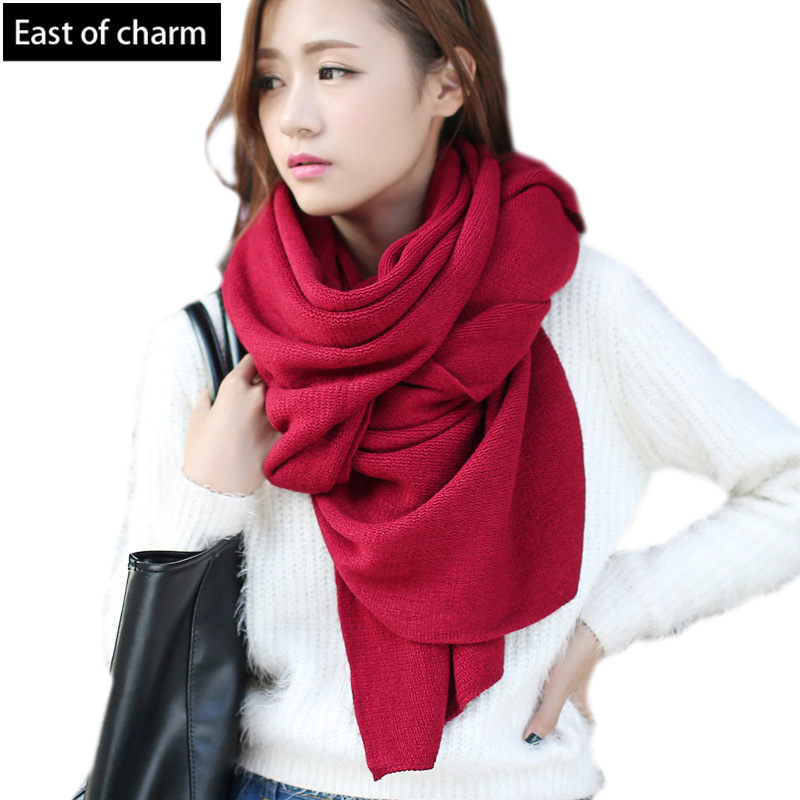 Hot Sale! Unisex Pure Color Flat Winter Scarf Wome...