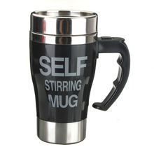 Practical Durable Design Stainless Steel Lazy Self Stirring Mug Auto Mixing Tea Milk Coffee Cup Office