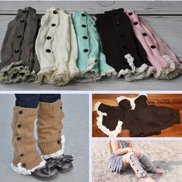 8 colors KID GIRLS Crochet Button Down Boot Cuffs lace Button Braid Knit Leg Warmers Boot Socks Knee High Socks Frozen 1305-A 50pair