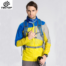 TECTOP Outdoor Jackets Men Hiking Camping Climbing Cycling Bike Quick Dry Waterproof Anti UV Rain Jacket Hood Chaqueta Hombre