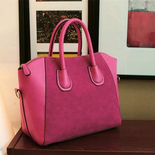 Hot Sale! Bag fashion bags 2015 patchwork nubuck leather women's handbag smiley shoulder bags free shipping HS009