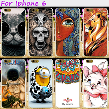 Hard Plastic&Soft TPU Silicones Phone Cover For Apple iPhone 6 6G iphone6 4.7inch Cases Cool Skull Loving Minions Accessories