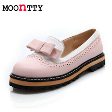 The new spring and summer 2015 British crude with bow shallow mouth college retro carved women shoe