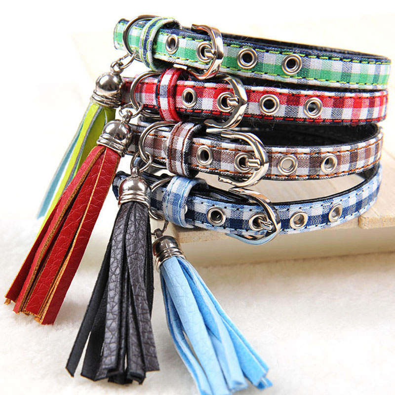 1PC Fashion font b Plaid b font Dog Collar Grid Collar Pet Dogs Cats Necklace For