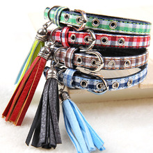 1PC Fashion font b Plaid b font Dog Collar Grid Collar Pet Dogs Cats Necklace For