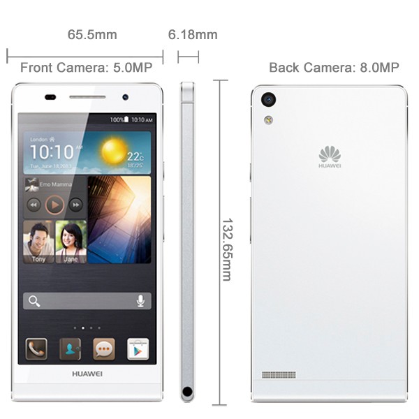 Unlocked Huawei Ascend P6 P6S 6.18mm 4.7'' IPS 2GB 8GB 3G Android 4.2 GPS Quad Core 1.5GHz Smartphone Bluetooth 2000mAh 8.0MP Unlocked Huawei Ascend P6 P6S 6.18mm 4.7'' IPS 2GB 8GB 3G Android 4.2 GPS Quad Core 1.5GHz Smartphone Bluetooth 2000mAh 8.0MP