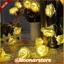 Fashion Holiday Lighting 20 x LED Novelty Rose Flower Fairy String Lights Wedding Garden Party Christmas Decoration FY30MHM700