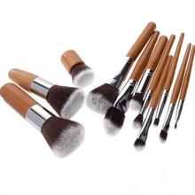 11 pcs Professional Make Up Tools Pincel Maquiagem Wood Handle Makeup Cosmetic Eyeshadow Foundation Concealer Brush