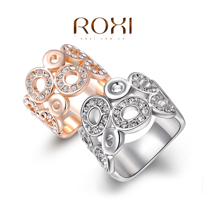 ROXI Christmas Gift Classic Luxury Rings Top Quality Genuine SWR crystal romantic hand made fashion jewelry