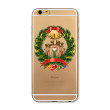 Free Shipping Phone case For iPhone 6 6s Transparent Soft Ultra Thin Back Cover Santa Claus