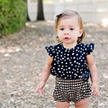 Fashion Blue Baby Suits Baby Kerchief Dress Gingham Plaid Pant Baby Clothing 2017 New