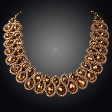 Free Shipping 2014 New Stylish Gold Plate Chunky Choker Bib Collar Statement Necklace Fashion Thick Chains