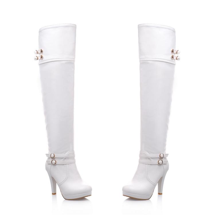 Wholesale Sexy High Heeled White Boots Zipper Spring Korean Fashion