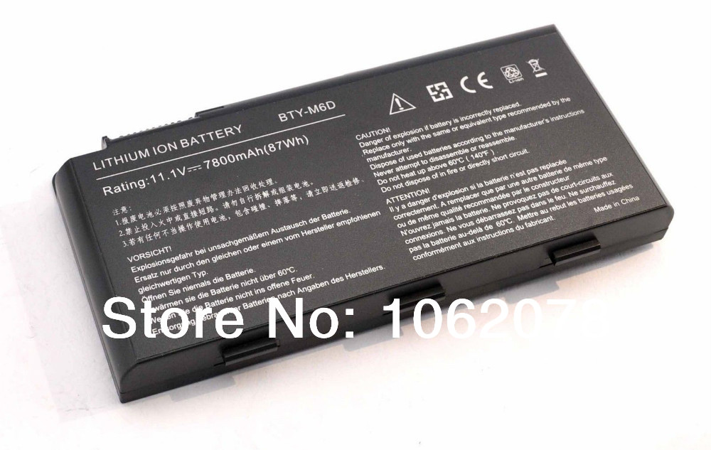 Battery For MSI GT685 GT780D GT780DX GT780R GT783R GX660 GT683 GT680DXR BTY-M6D