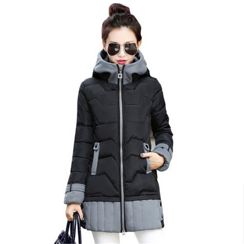 L-3XL 8 Colors 2016 New Parkas Women Winter Jacket Korean Fashion Long Slim Thick Hooded Down Cotton Jacket Plus Size Coat ZS653