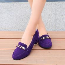 Spring fashion free postage women pump head square feet with comfortable shoes wild metal buckle sets 6 color Size 33-43HR-01385