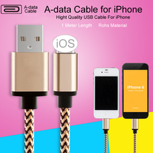 1M Luxury Metal Braided Mobile Phone Cables Charging USB Cable Charger Data For iPhone 5 5S 6S 6 6 plus IOS Data accessories