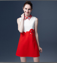 Fashion mother daughter dresses 2016 new family clothing matching outfits mommy and girl clothes embroidery girl party dress