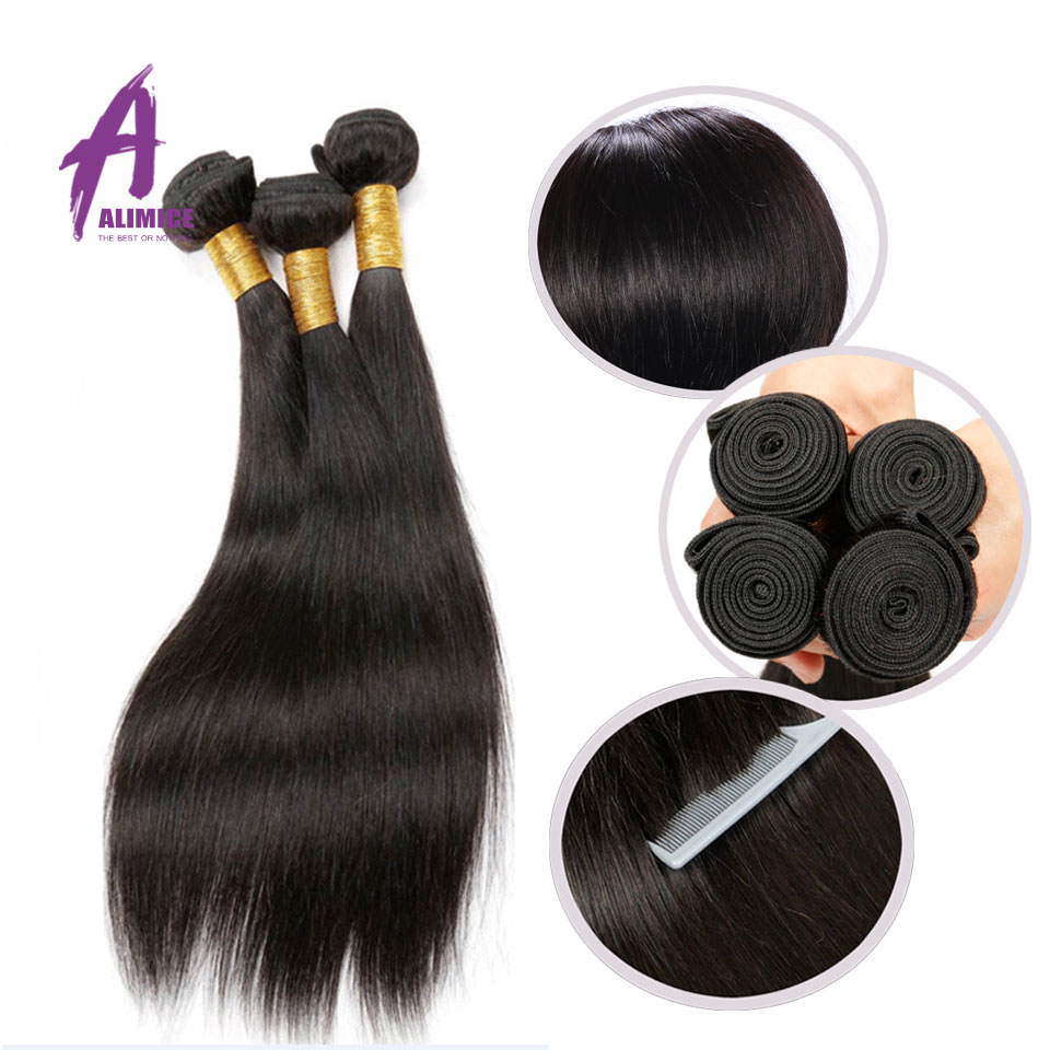 8A Grade Indian Remy Virgin Unprocessed Human Hair Straight 4Bundles Indian Straight Queen Indian Straight Remy Hair Alimicehair