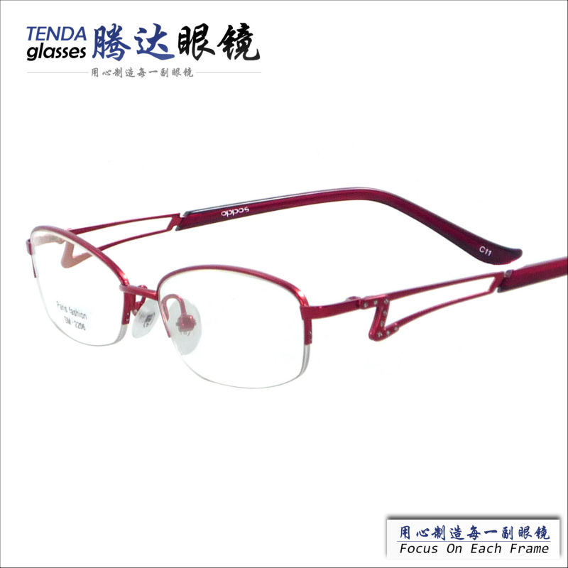 women fashion metal half rim eyeglasses frame for ...