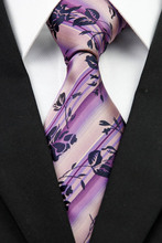 NT0287 Purple Pink Floral Man s Classic Business Wedding Party Tie Fashion Luxury Jacquard Woven Silk