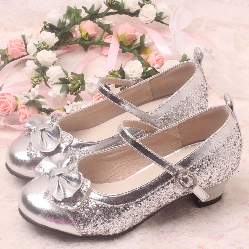silver sparkle low heel shoes