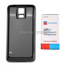 Link Dream High Quality 7800mAh Mobile Phone Battery & Black Glossy Cover Back Door for Samsung Galaxy S5  G900