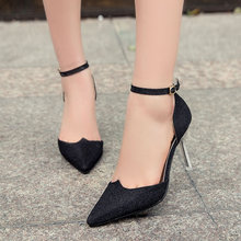 New Fashion Ladies High Heels Buckle Strap Women Pointed Toe Shoes Stiletto Gorgenous Ladies Shoes HR168