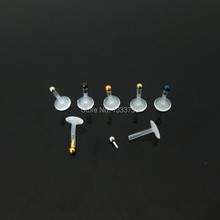 free shipping body jewelry 16G 1 Pair snip in lip piercing plain titanium plated ball PTFE labret ring