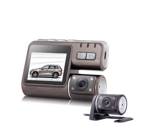 2015 New Come i1000 Car DVR Dual Camera Dual Lens Camcorder HD 1080P Dash Cam Black Box With Rear 2 Cam Vehicle View Dashboard