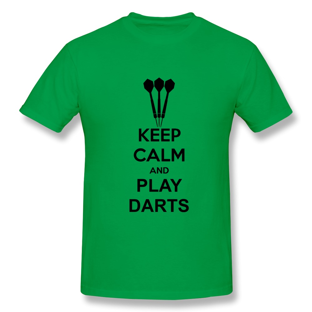 Short Sleeve Cotton Keep Calm And Play Darts Exercise t shirt For Men 2015 Top Designer