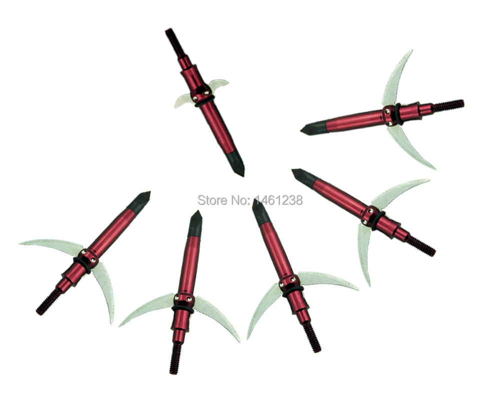 5pcs lot Archery bow and arrow hunting arrow head 2 expandable blades Red broadheads metal Axe
