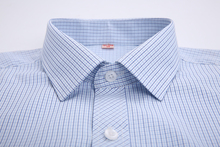 2015 New Business Casual Long Sleeve Turn down Collar Striped Plaid Men Dress Shirts Men Clothes