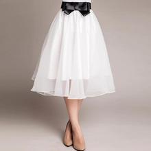 2016 New Summer Skirt Women Classic Tutu Skirt Fashion Organza Ribbon Minimalist Sexy High Waist Bow Skirt Top