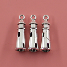 18 pcs 25*8mm Hollow Lighthouse Charms Pendants Jewelry Making Handmade,Antique Silver Plated,DIY Bracelet Necklace