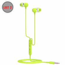 Lot 2 UiiSii U3 Earphones with Microphone 3.5mm Surround Sound Stereo Cute Earbuds for iPhone Samsung Xiaomi LG Huawei PC Tablet
