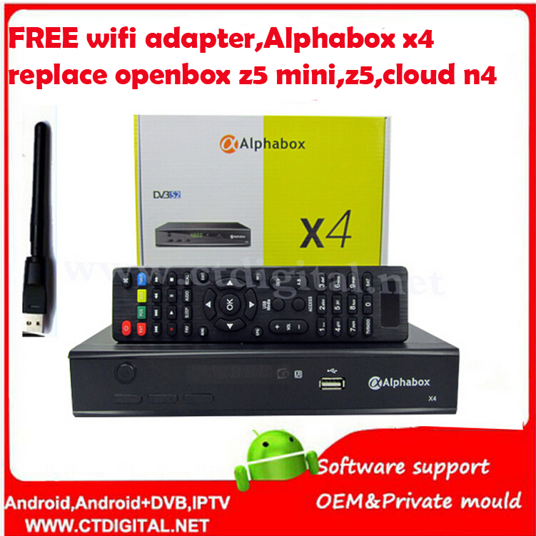 Alphabox X4 HD satellite tv receiver Support 3G WIFI full 1080p Receiver DVB-S2 freesat v7 combo hd